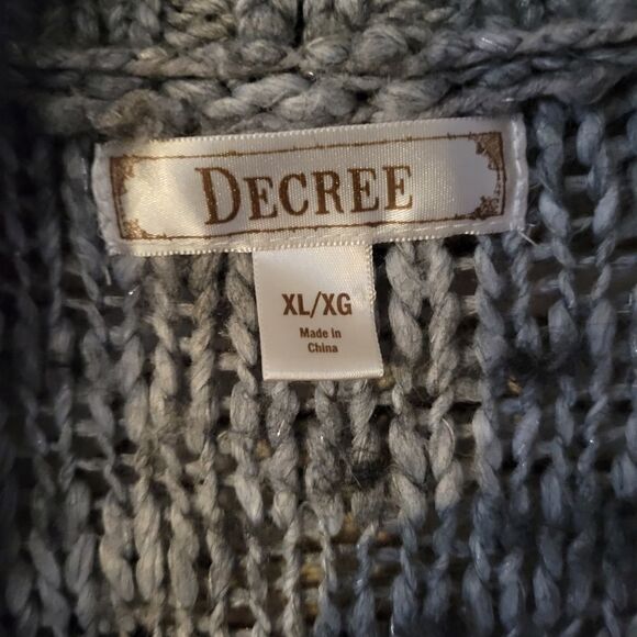 "Decree" Woman's cardigan sweater Size: XL gray/silver/black mix Pre-owned - Picture 4 of 8
